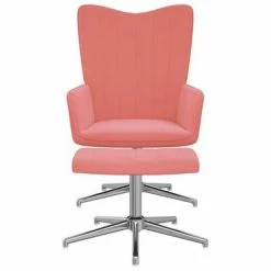 VidaXL Chaise de relaxation avec repose-pied Rose Velours -Fauteuils Soldes image 3 327736