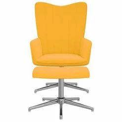VidaXL Chaise de relaxation avec repose-pied Jaune moutarde Velours 10 VidaXL Chaise de relaxation avec repose-pied Jaune moutarde Velours -Fauteuils Soldes image 3 327739