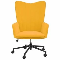 VidaXL Chaise de relaxation Jaune moutarde Velours -Fauteuils Soldes image 3 327783