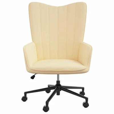 VidaXL Chaise de relaxation Blanc crème Velours 5 VidaXL Chaise de relaxation Blanc crème Velours – Image 3