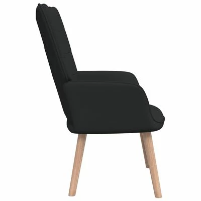 VidaXL Chaise de relaxation Noir Tissu 5 VidaXL Chaise de relaxation Noir Tissu – Image 3