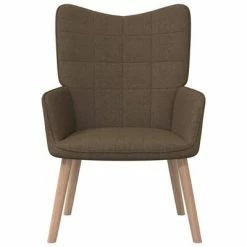 VidaXL Chaise de relaxation avec tabouret Marron Tissu -Fauteuils Soldes image 3 327933