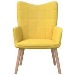 VidaXL Chaise de relaxation avec tabouret Jaune moutarde Tissu 10 VidaXL Chaise de relaxation avec tabouret Jaune moutarde Tissu -Fauteuils Soldes image 3 327937