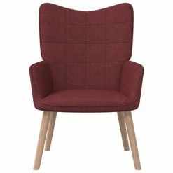 VidaXL Chaise de relaxation avec tabouret Rouge bordeaux Tissu -Fauteuils Soldes image 3 327938
