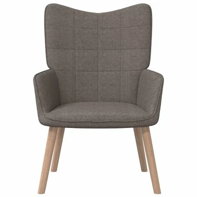 VidaXL Chaise de relaxation avec tabouret Taupe Tissu 5 VidaXL Chaise de relaxation avec tabouret Taupe Tissu â Image 3
