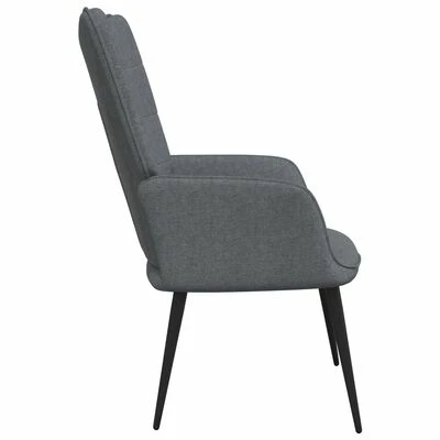 VidaXL Chaise de relaxation Gris foncé Tissu 5 VidaXL Chaise de relaxation Gris foncé Tissu – Image 3