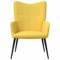 VidaXL Chaise de relaxation avec tabouret Jaune moutarde Tissu -Fauteuils Soldes image 3 327959
