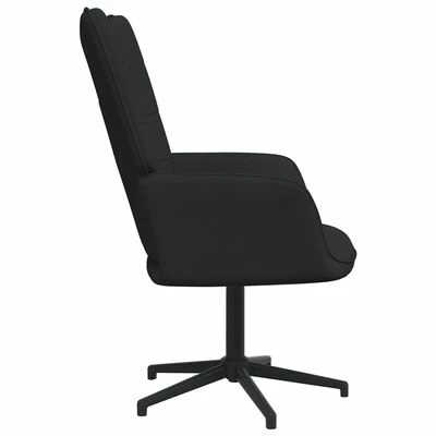 VidaXL Chaise de relaxation avec tabouret Noir Tissu 5 VidaXL Chaise de relaxation avec tabouret Noir Tissu – Image 3