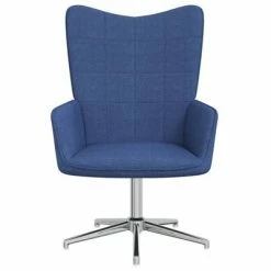 VidaXL Chaise de relaxation Bleu Tissu -Fauteuils Soldes image 3 327989