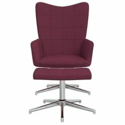 VidaXL Chaise de relaxation avec tabouret Violet Tissu -Fauteuils Soldes image 3 328006