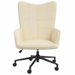 VidaXL Chaise de relaxation Crème Tissu -Fauteuils Soldes image 3 328042