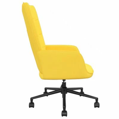 VidaXL Chaise de relaxation Jaune moutarde Tissu 5 VidaXL Chaise de relaxation Jaune moutarde Tissu – Image 3
