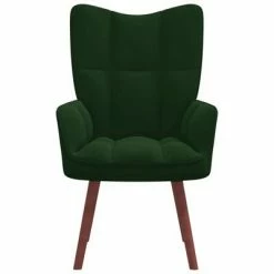 VidaXL Chaise de relaxation Vert foncé Velours -Fauteuils Soldes image 3 328053