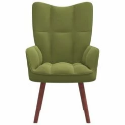 VidaXL Chaise de relaxation Vert clair Velours -Fauteuils Soldes image 3 328054