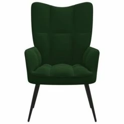 VidaXL Chaise de relaxation Vert foncé Velours -Fauteuils Soldes image 3 328075