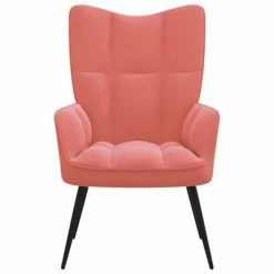 VidaXL Chaise de relaxation Rose Velours -Fauteuils Soldes image 3 328077