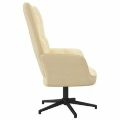 VidaXL Chaise de relaxation Blanc crème Velours -Fauteuils Soldes image 3 328104