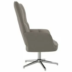 VidaXL Chaise de relaxation Gris clair Velours -Fauteuils Soldes image 3 328117