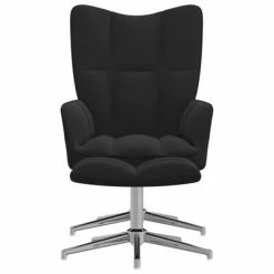 VidaXL Chaise de relaxation avec repose-pied Noir Velours -Fauteuils Soldes image 3 328134