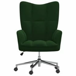VidaXL Chaise de relaxation Vert foncé Velours -Fauteuils Soldes image 3 328163