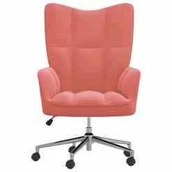 VidaXL Chaise de relaxation Rose Velours 10 VidaXL Chaise de relaxation Rose Velours -Fauteuils Soldes image 3 328165