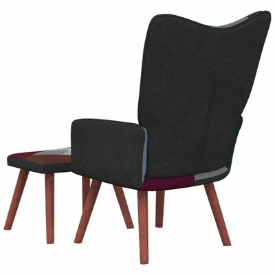 VidaXL Chaise de relaxation avec repose-pied Patchwork Tissu 5 VidaXL Chaise de relaxation avec repose-pied Patchwork Tissu – Image 3