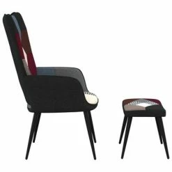 VidaXL Chaise de relaxation avec repose-pied Patchwork Tissu 10 VidaXL Chaise de relaxation avec repose-pied Patchwork Tissu -Fauteuils Soldes image 3 328198