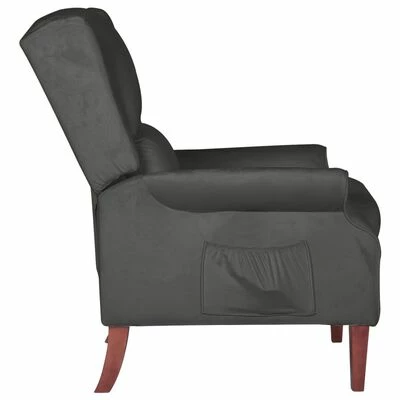 VidaXL Fauteuil inclinable Gris foncé Velours 5 VidaXL Fauteuil inclinable Gris foncé Velours – Image 3