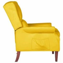 VidaXL Fauteuil inclinable Jaune Velours -Fauteuils Soldes image 3 329286