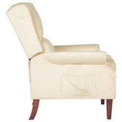 VidaXL Fauteuil inclinable Crème Velours 10 VidaXL Fauteuil inclinable Crème Velours -Fauteuils Soldes image 3 329288