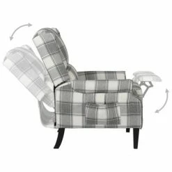 VidaXL Fauteuil inclinable Gris blanc Tissu -Fauteuils Soldes image 3 329306