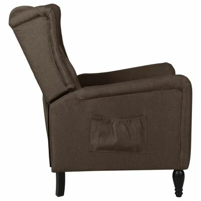 VidaXL Fauteuil inclinable Marron foncé Tissu 5 VidaXL Fauteuil inclinable Marron foncé Tissu – Image 3