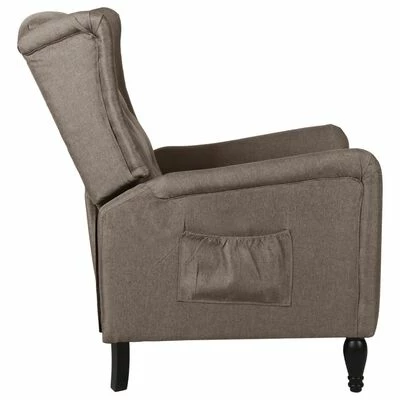 VidaXL Fauteuil inclinable Taupe Tissu 5 VidaXL Fauteuil inclinable Taupe Tissu – Image 3