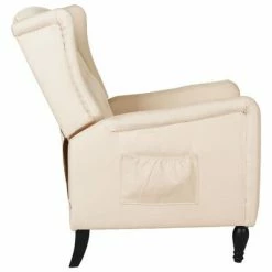 VidaXL Fauteuil inclinable Crème Tissu -Fauteuils Soldes image 3 329329