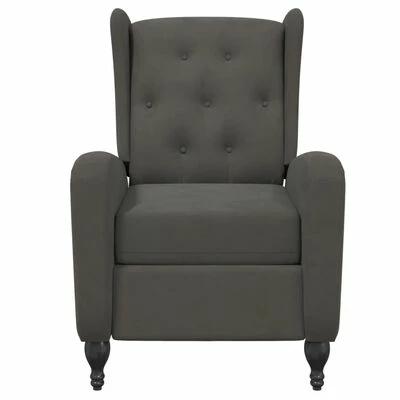 VidaXL Fauteuil inclinable Gris foncé Velours 5 VidaXL Fauteuil inclinable Gris foncé Velours – Image 3