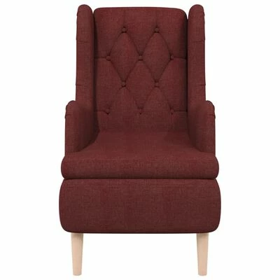 VidaXL Fauteuil avec pieds en bois d'hévéa solide Rouge bordeaux Tissu 5 VidaXL Fauteuil avec pieds en bois d'hévéa solide Rouge bordeaux Tissu – Image 3