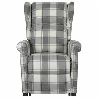 VidaXL Fauteuil inclinable Blanc et gris Tissu 5 VidaXL Fauteuil inclinable Blanc et gris Tissu â Image 3