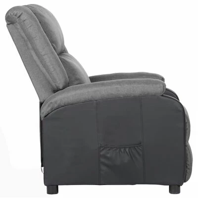 VidaXL Fauteuil inclinable TV Gris clair Similicuir et tissu 5 VidaXL Fauteuil inclinable TV Gris clair Similicuir et tissu – Image 3