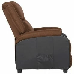 VidaXL Fauteuil inclinable TV Marron Similicuir et tissu 10 VidaXL Fauteuil inclinable TV Marron Similicuir et tissu -Fauteuils Soldes image 3 329490