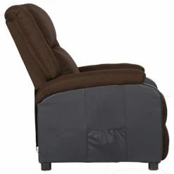 VidaXL Fauteuil inclinable TV Marron foncé Similicuir et tissu 10 VidaXL Fauteuil inclinable TV Marron foncé Similicuir et tissu -Fauteuils Soldes image 3 329491