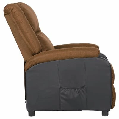 VidaXL Fauteuil inclinable TV Taupe Similicuir et tissu 5 VidaXL Fauteuil inclinable TV Taupe Similicuir et tissu – Image 3