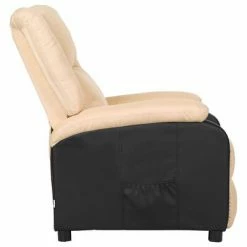 VidaXL Fauteuil inclinable TV Crème Similicuir et tissu 10 VidaXL Fauteuil inclinable TV Crème Similicuir et tissu -Fauteuils Soldes image 3 329495