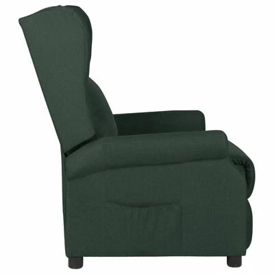 VidaXL Fauteuil inclinable Vert foncé Tissu 5 VidaXL Fauteuil inclinable Vert foncé Tissu – Image 3
