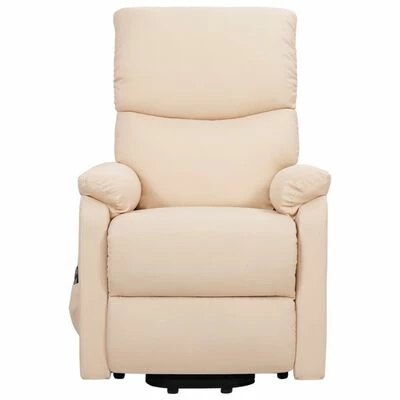 VidaXL Fauteuil inclinable Crème Tissu 5 VidaXL Fauteuil inclinable Crème Tissu – Image 3