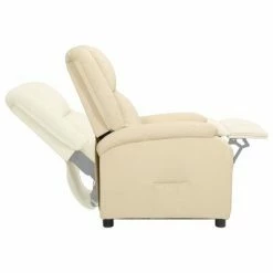 VidaXL Fauteuil inclinable Crème Cuir véritable 10 VidaXL Fauteuil inclinable Crème Cuir véritable -Fauteuils Soldes image 3 337049