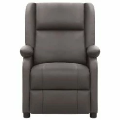 VidaXL Fauteuil inclinable Gris Cuir véritable -Fauteuils Soldes image 3 337050