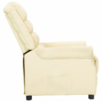 VidaXL Fauteuil inclinable Crème Similicuir 5 VidaXL Fauteuil inclinable Crème Similicuir – Image 3