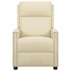 VidaXL Fauteuil inclinable Crème Similicuir -Fauteuils Soldes image 3 338839