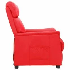 VidaXL Fauteuil inclinable Rouge Similicuir -Fauteuils Soldes image 3 338855