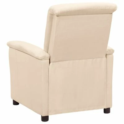 VidaXL Fauteuil inclinable Crème Tissu 5 VidaXL Fauteuil inclinable Crème Tissu – Image 3